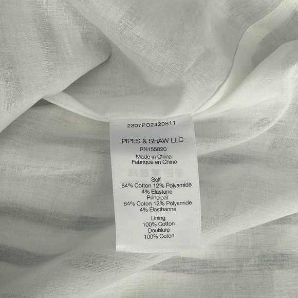 A-Line Veronica Beard Cinched Waist Button Up Striped Long Sleeve Blouse Dress - Picture 3 of 6